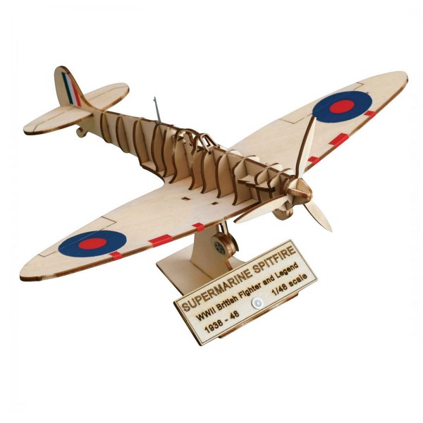 Maquette avion en bois Art & Wood : Spitfire Supermarine Battle of England - Artesania-30215