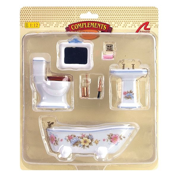 Accessoires pour maison de poupées : Mobilier pièce par pièce : Ensemble sanitaire - Artesania-10865