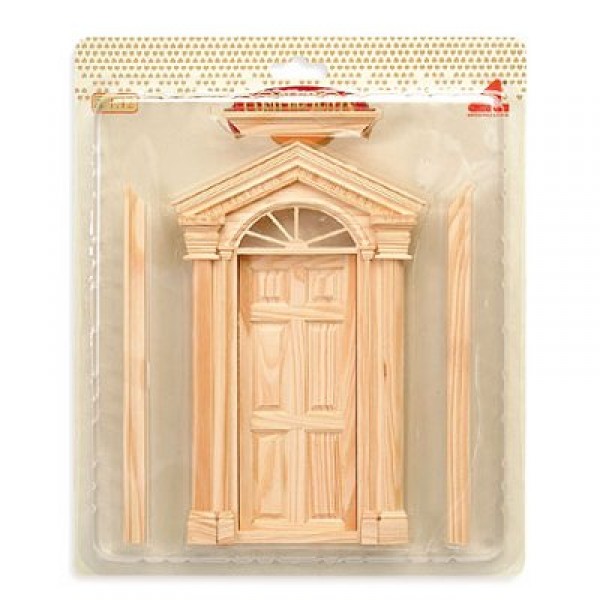 Accessoires pour maison de poupées : Portes et fenêtres : Porte encastrée avec chapiteau - Artesania-99847