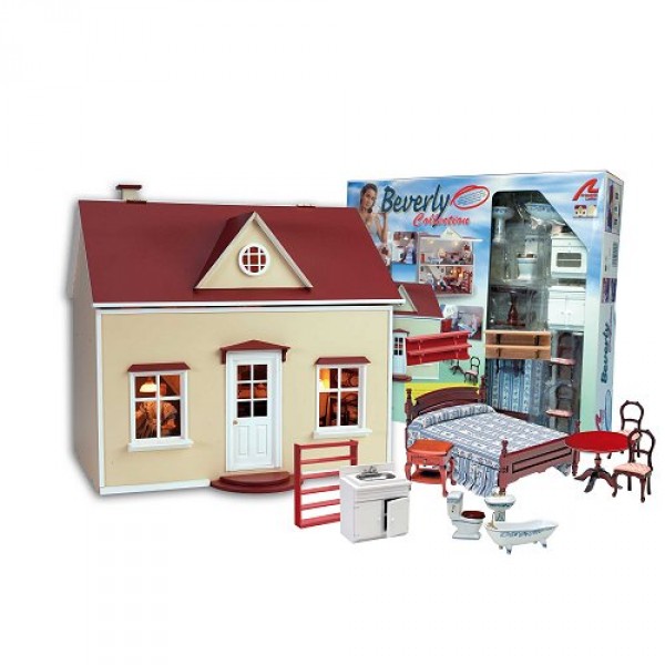 Maison de poupées en bois avec mobilier - Beverly Collection - Artesania-11092