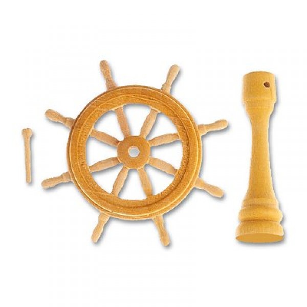 Accessoire pour maquette de bateau en bois : Roue de gouvernail  en bois 40 mm - Artesania-8574