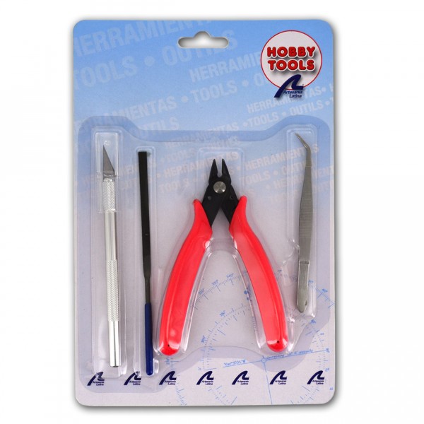 Set basique d'outils pour maquettes en plastique - Artesania-27050-1