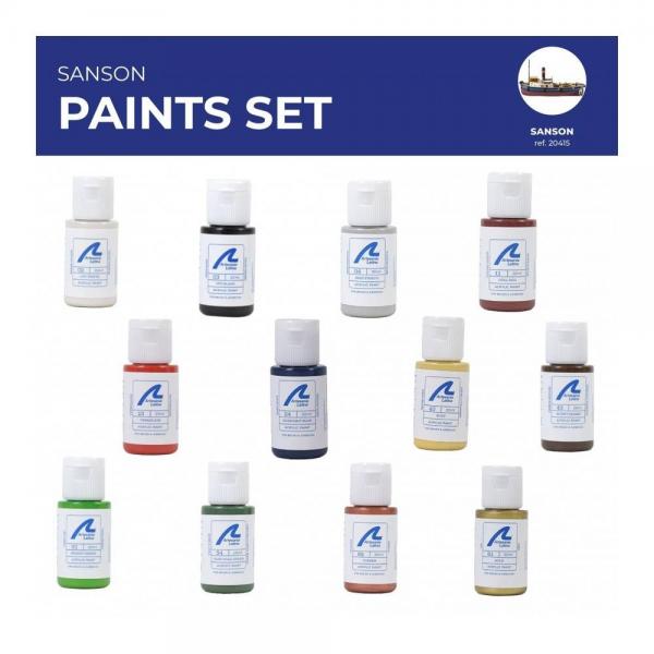 Set de 12 peintures pour maquette bateau - Sanson - Artesania-277PACK23