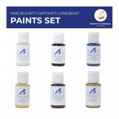 Set de 6 peintures pour maquette Canot Auxiliaire HMS Bounty -Jolly Boat