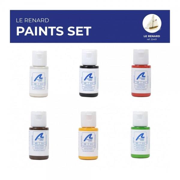 Set de 6 peintures pour maquette bateau - Cotre Corsaire Le Renard - Artesania-277PACK18