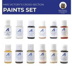 Set de 12 peintures pour maquette bateau section HMS Victory