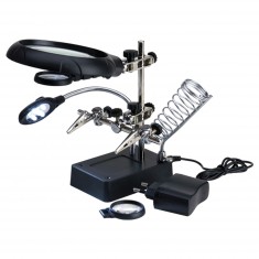 Dritte Hand mit 3 Lupen und 5 LEDs