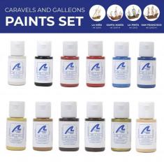 Pinturas para modelos de carabelas y galeones: 12x20ml.