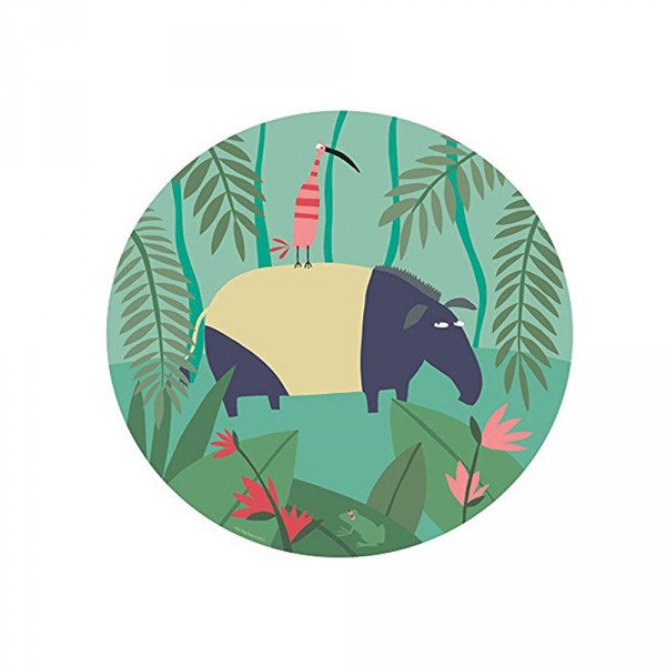 Assiette à dessert la jungle 20 cm : Le tapir - PetitJour-AJ920G