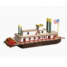 Maquette bateau en bois : Fluvial à roue Orléans