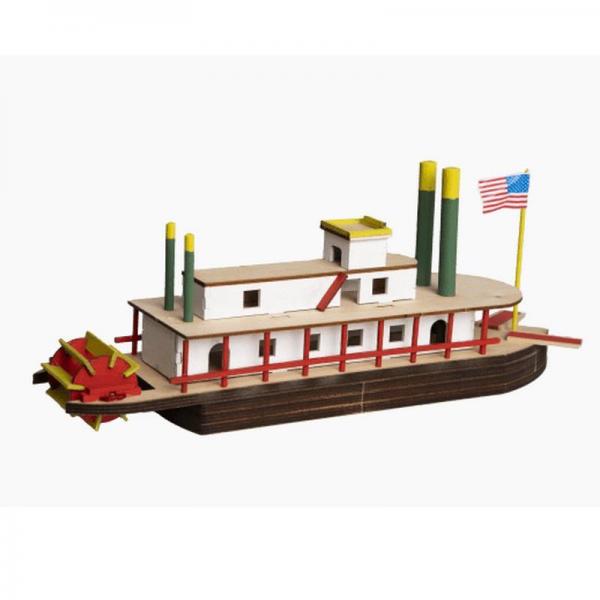 Maquette bateau en bois : Fluvial à roue Orléans - Occre-50203