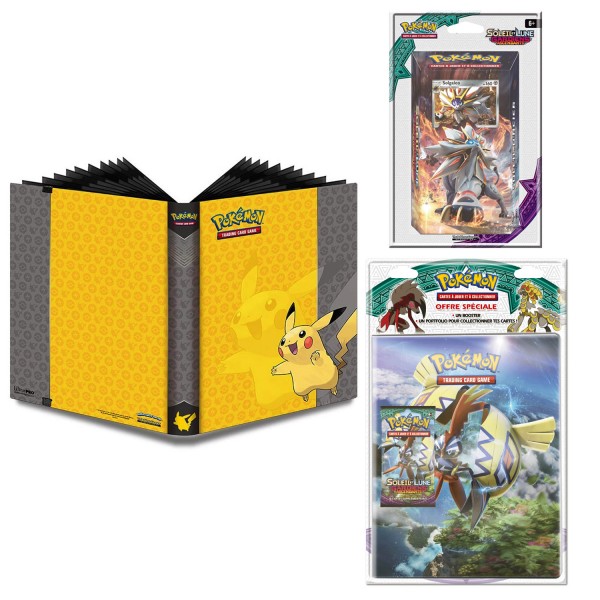 Pack Pokemon : 1 Starter Blister, 1 Booster et 2 cahiers range-cartes - KIT00137