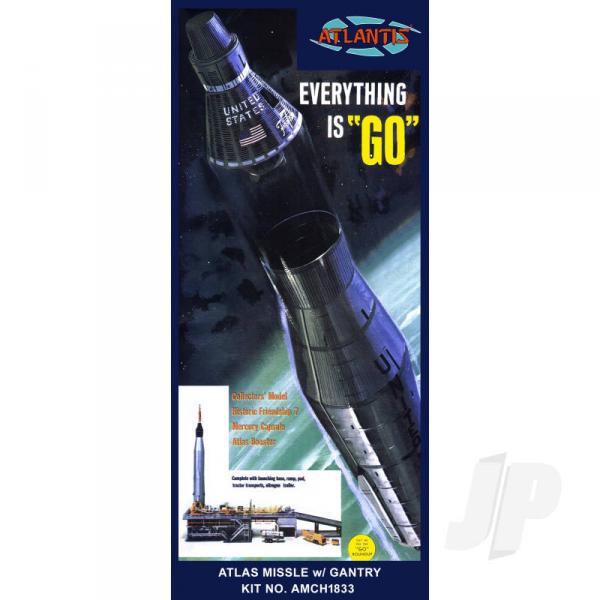 1-110e Atlas w/ Launch Pad/Mercury Capsule 50 Year Celebration! - Atlantis Models - AMCH1833