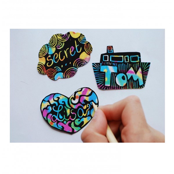 Pochette créative : Scratch Art Stickers - Sycomore-CRE44022