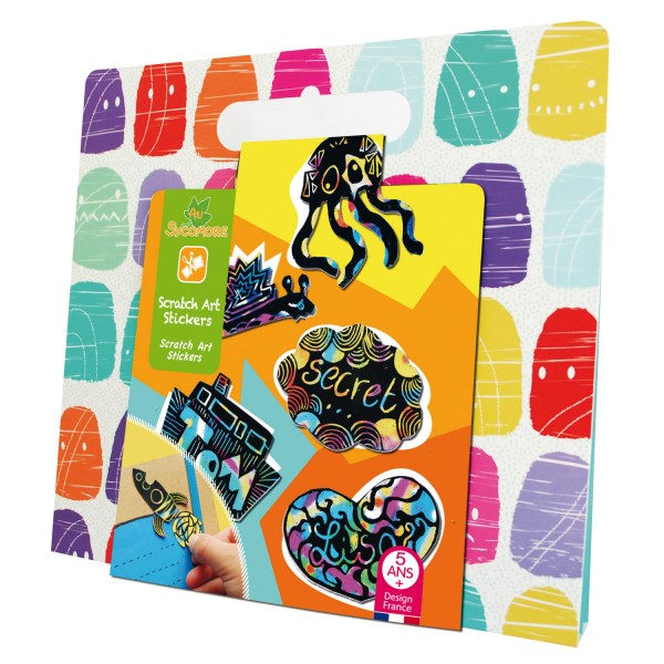 Pochette créative : Scratch Art Stickers - Sycomore-CRE4022