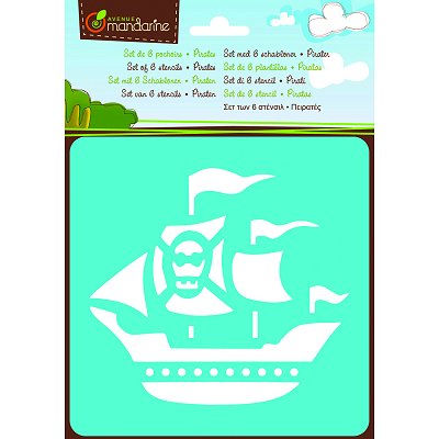 Pochoirs Set de 6 pochoirs : Pirates - Mandarine-42448MD
