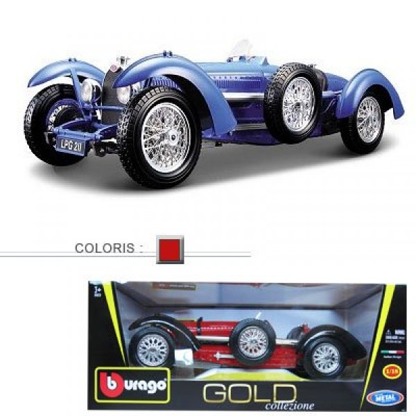 Modèle réduit - Bugatti type 59 (1934) - Collection Gold - Echelle 1/18 : Rouge - BBurago-12062-2