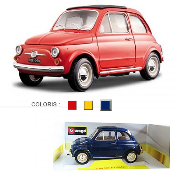 Modèle réduit - Fiat 500 (1965) - Collection Gold - Echelle 1/18 : Bleu marine - BBurago-12020-3