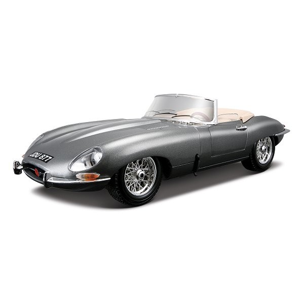 Modèle réduit Jaguar E Cabriolet (1961) : Collection Gold Echelle 1/18 : Gris - BBurago-12046-2
