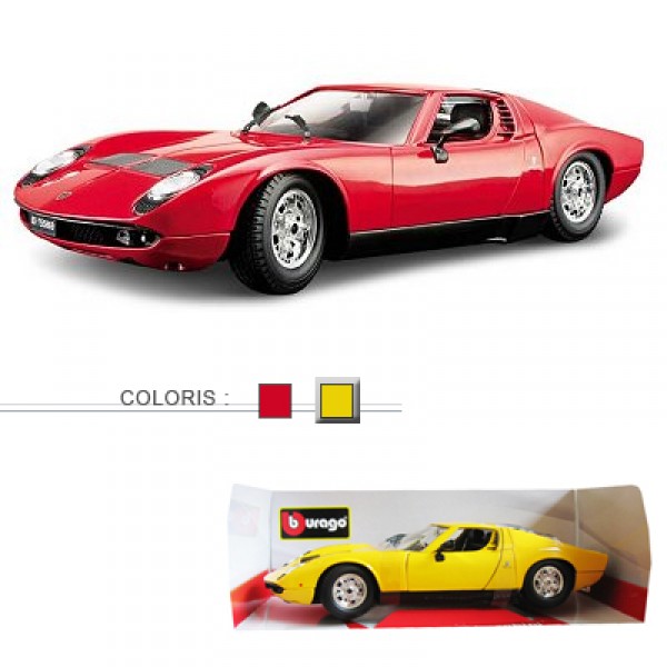 Modèle réduit - Lamborghini Miura - Echelle 1/18 : Jaune - BBurago-11010J