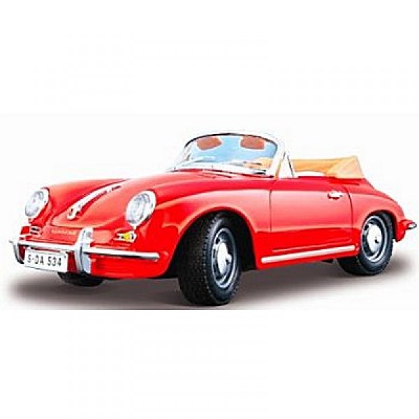 Modèle réduit - Porsche 356 b Cabriolet (1961) - Collection Bijoux - Echelle 1/24 : Rouge - BBurago-22078-1