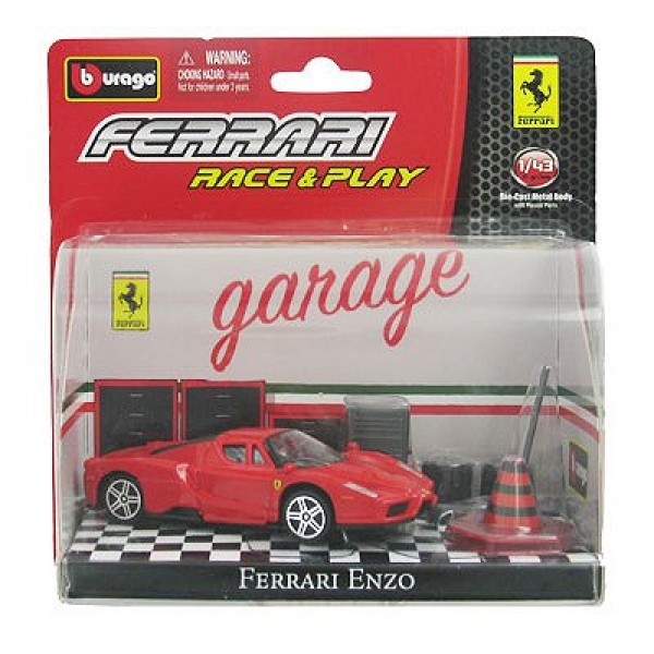 Modèle réduit - Race and Play - Ferrari Enzo - Echelle 1/43 : Rouge - BBurago-31100FER