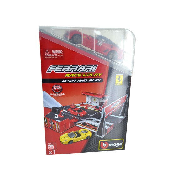 Piste Ferrari Race & Play avec modèle réduit 1/43 : Ferrari rouge - Bburago-31209-6