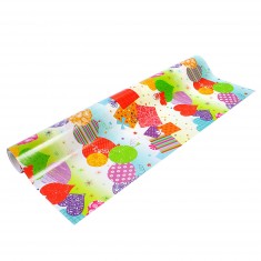 Gift wrapping paper 50 cm wide: Balloons and gift packages