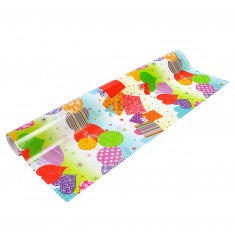 Geschenkpapier 50 cm breit: Luftballons und Geschenkverpackungen