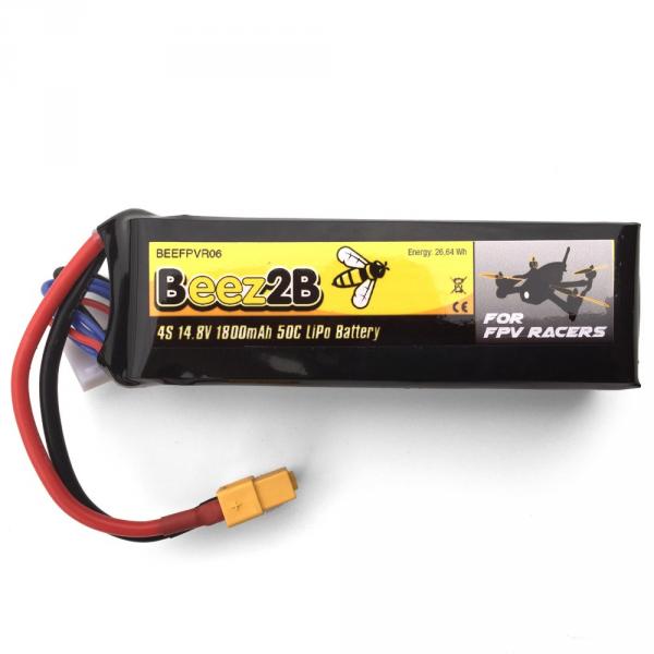 4S 14.8v 1800mAh 50C Lipo Battery for FPV racer - BEEFPVR06