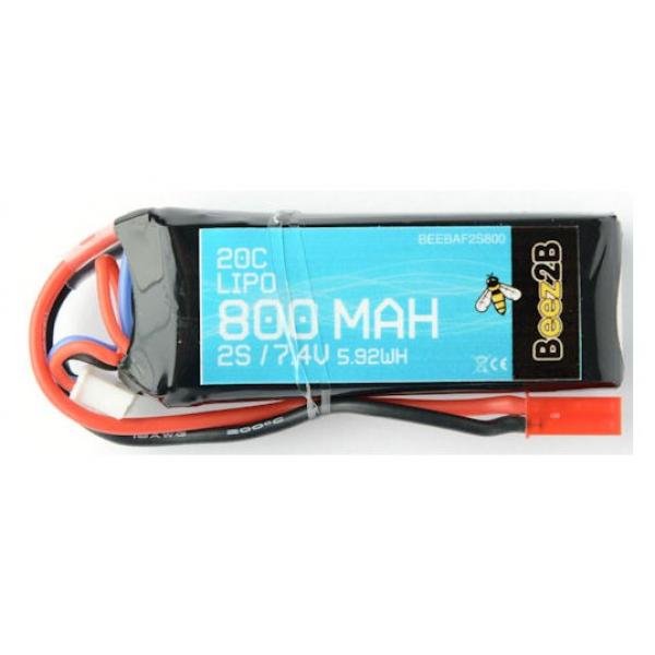 Batterie Lipo 2S 7.4v 800mAh 20C (13 x 26 x 70mm - 55g) - BEEBAF2S800