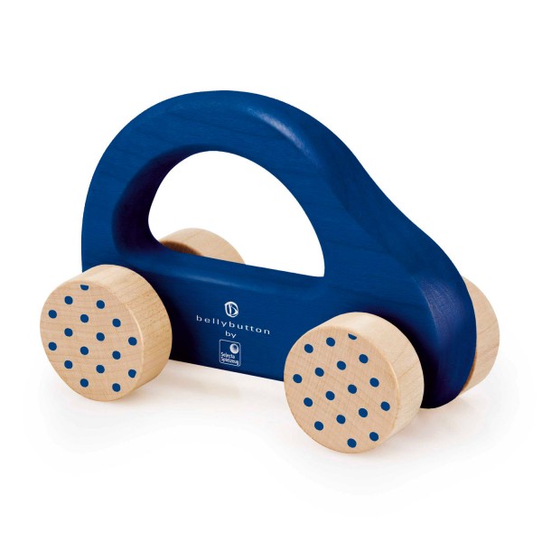 Voiture à pousser en bois : Petite voiture rapide bleue - Selecta-21443