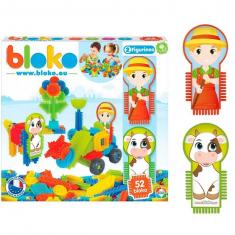 Coffret Jeu de construction Bloko : 50 Bloko et 2 Personages Bloko