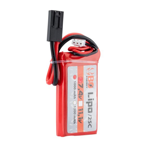 1 stick batterie Lipo 2S 7.4V 1000mAh 25C Peq - A63003
