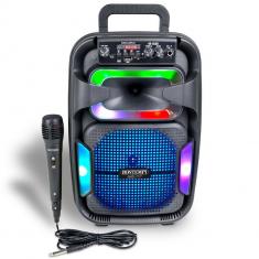 Altavoz inalámbrico con micrófono y luces RGB