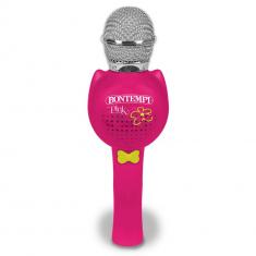 Wireless karaoke microphone with speaker