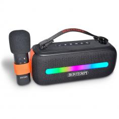 Speaker with wireless microphone and RGB lights