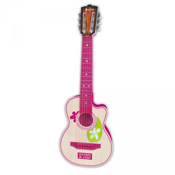 Pink plastic guitar 70 cm - Bontempi-207071