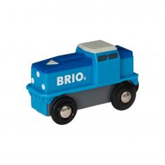 Battery Operated Blue Freight Locomotive