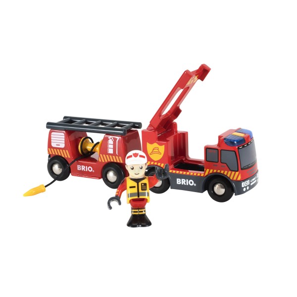 Camión de bomberos con sonido y luz. - Brio-33811