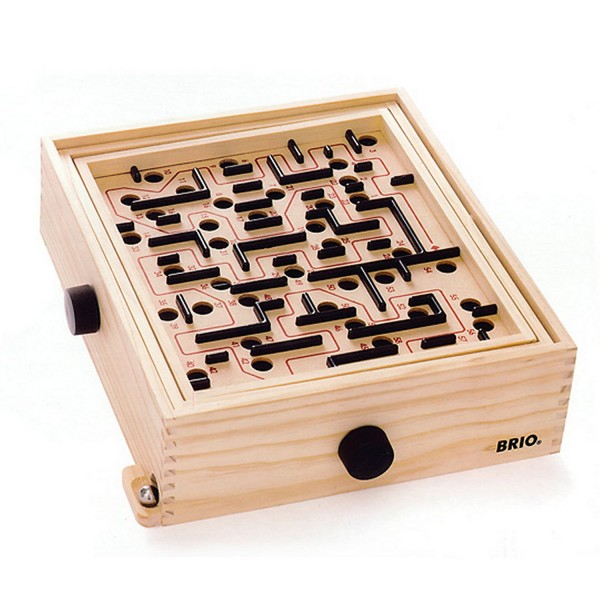 Labyrinthe à billes en bois avec 1 bille, jeu de billes en bois