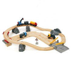 Train Brio : Circuit rail route : Transport de roches