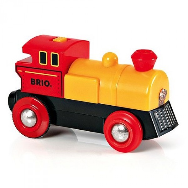Tren Brio: Locomotora amarilla de batería de dos vías - Brio-33594
