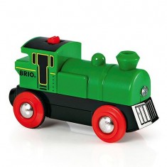 Tren Brio: locomotora de batería bidireccional verde