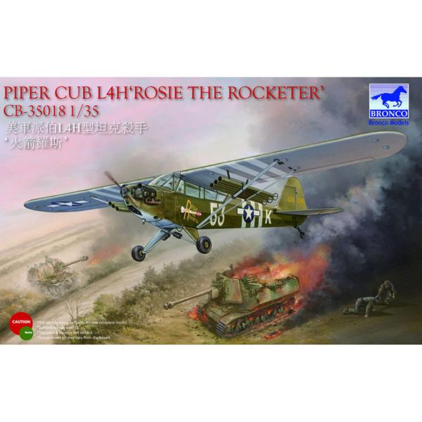 Maqueta de avión: Piper Cub L4H Rosie the Rocketer - Bronco-CB35018