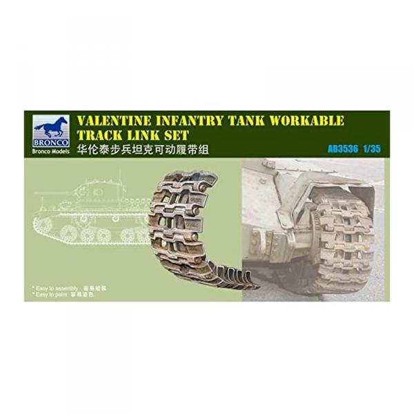 British Valentine Tank Workable Track Li Link Set- 1:35e - Bronco Models - Bronco-BRMAB3536