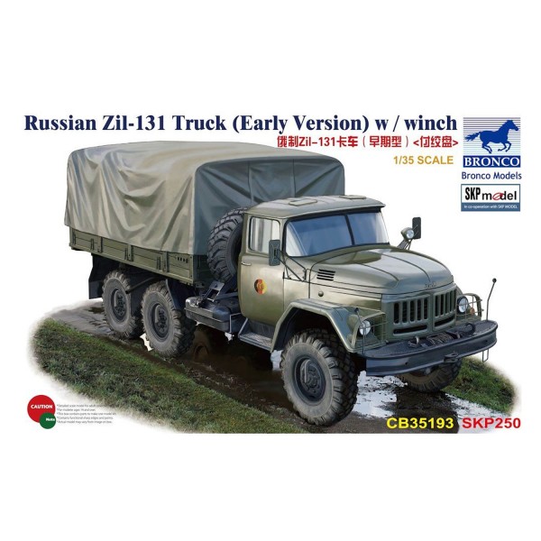 Russian Zil-131 Truck (Early Version) w/winch- 1:35e - Bronco Models - Bronco-BRM35193