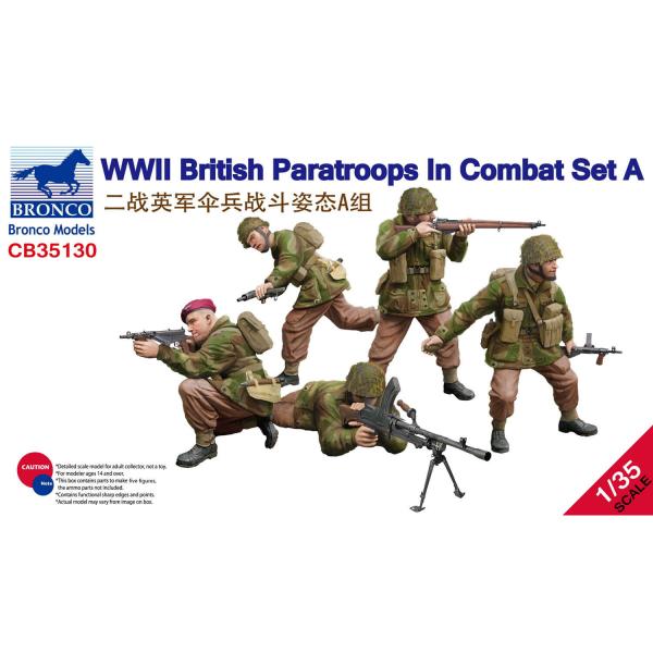 Figurines militaires : WWII British Paratroops in Combat Set A  - Bronco-BRM35130