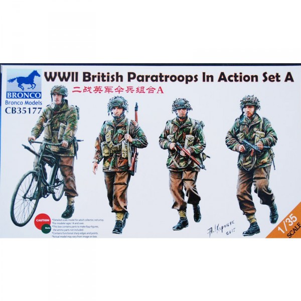 WWII British Paratroops In Action Set A - 1:35e - Bronco Models - Bronco-BRM35177