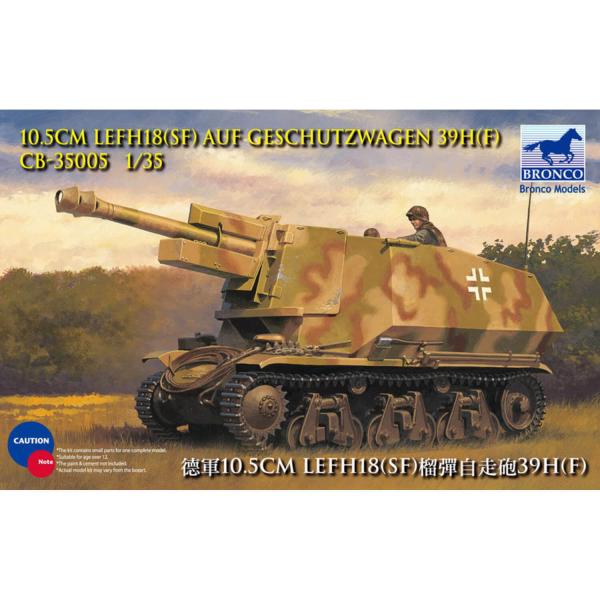 Maqueta de tanque: 10.5cm leFH18 (SF) a.Geschutzwagen 39H (F) - Bronco-CB35005